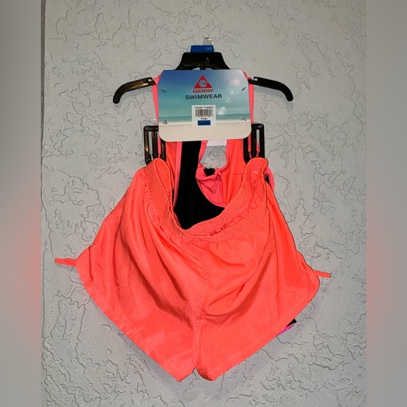 Gerry Pink and Orange Striped Tankini 3-Piece Swimsuit - Picture 5 of 6